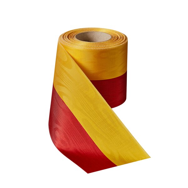 Moir&eacute; Nationalband rot-gelb 100mm / 25m