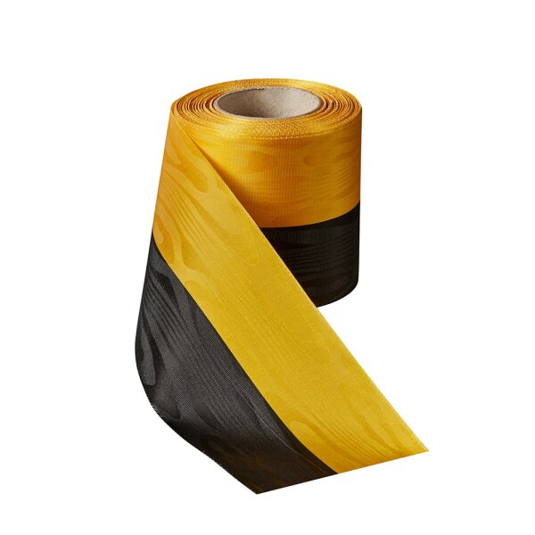 Moir&eacute; Nationalband 50mm schwarz-gelb / 25m